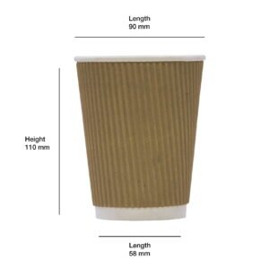 12oz Kraft Ripple Paper Cup - 500pk