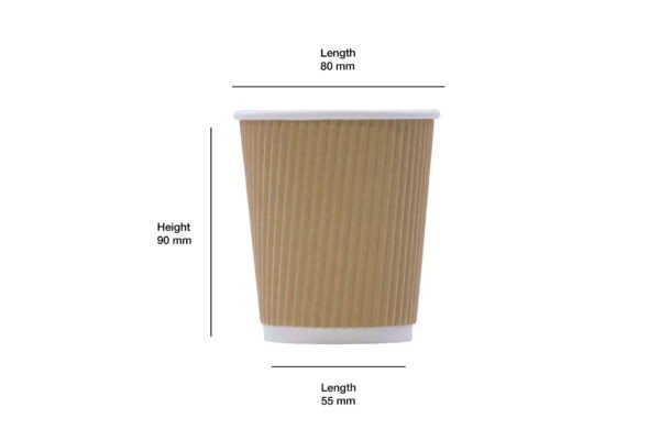 8oz Kraft Ripple Paper Cup - 500pk